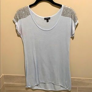 Express Blue top with rhinestones